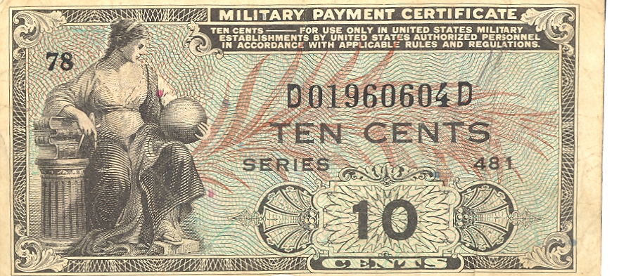 10 cent military payment certificate