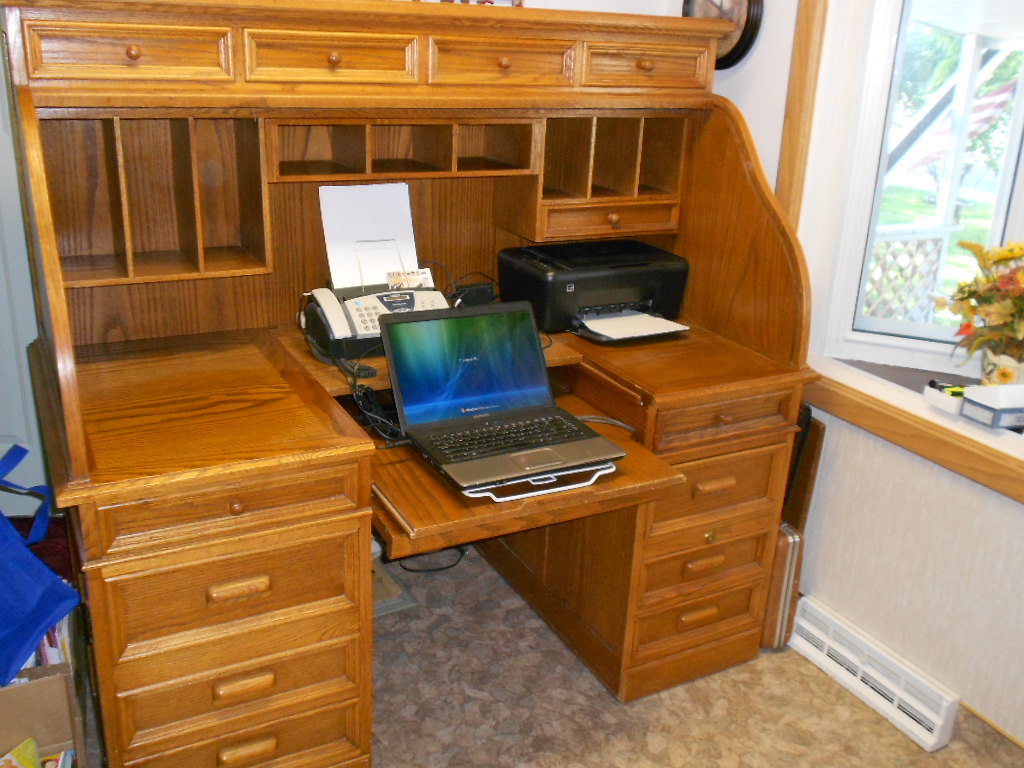 Oak Roll Top Desk