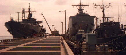 USS Blue Ridge on the left