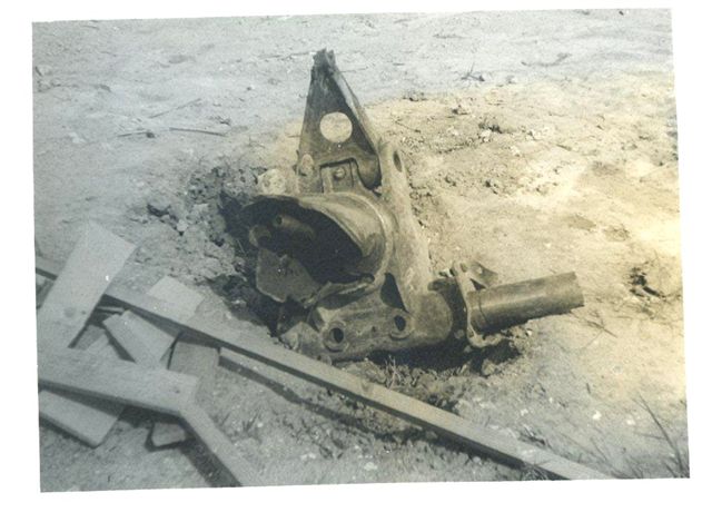 Part of a landing gear of the B-29 that blew up